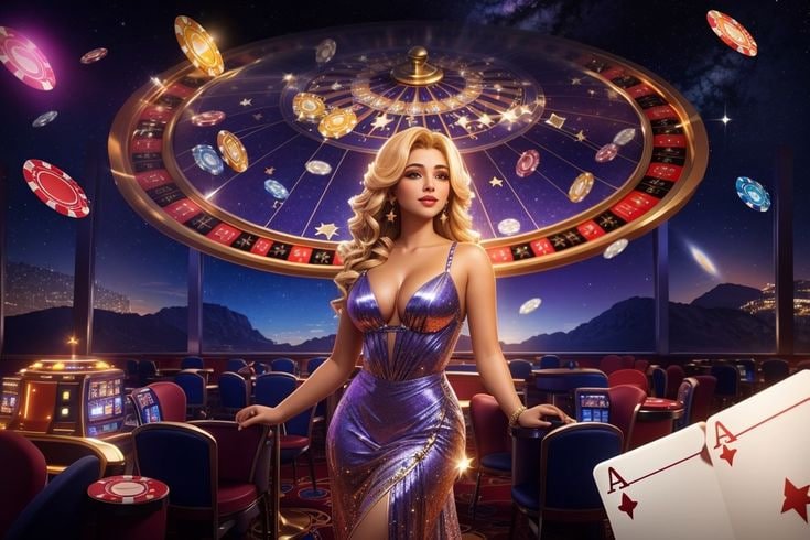 Kartu-kartu Casino Hold'em yang ditampilkan di layar dengan informasi taruhan