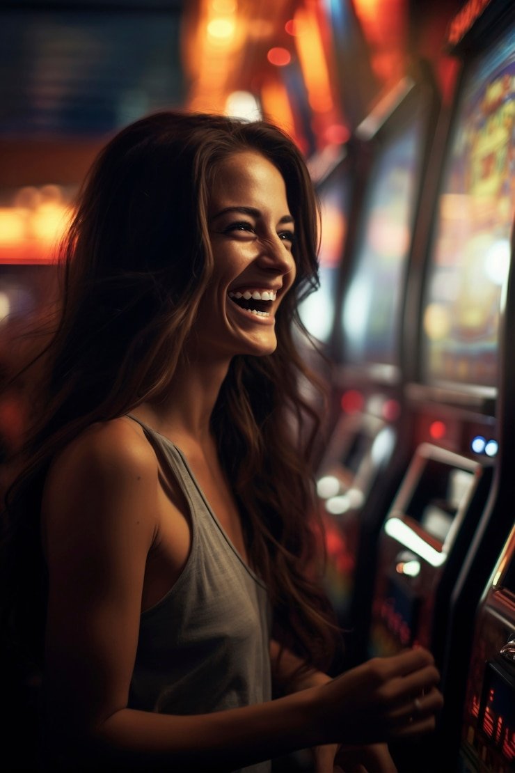 Tampilan kartu-kartu Casino Hold'em di meja dengan dealer